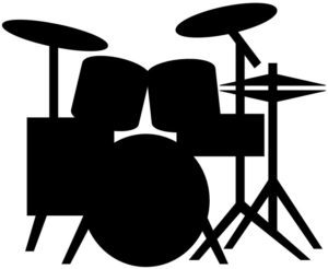 silhouette of a drum set 